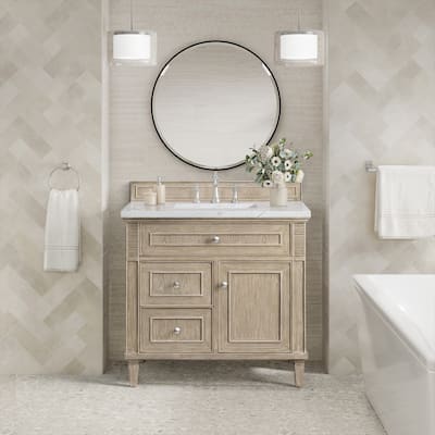 James Martin Vanities Lorelai 36" Single Vanity, Whitewashed Oak