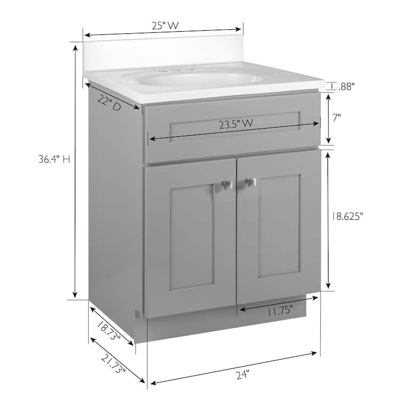 Design House 215533 Brookings 25" Free Standing Single Basin Vanity