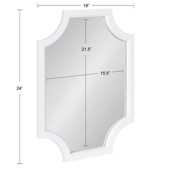 dimension image slide 17 of 18, Kate and Laurel Hogan Scalloped Wood Framed Mirror