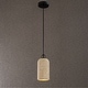 preview thumbnail 1 of 2, CraftHome Modern Farmhouse Natural Travetine Single Pendant Light Coastal Cylinder Hanging Light For Bedroom - W5'' W5'' - Matte Black