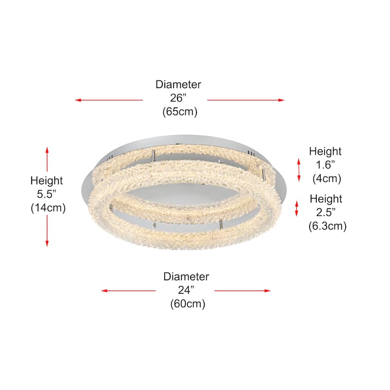 26 inch Adjustable LED Flush Mount