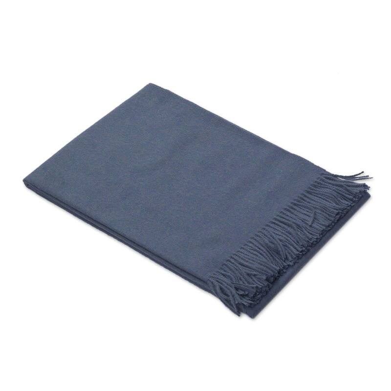 Novica Handmade Blissful Dream In Steel Blue Throw