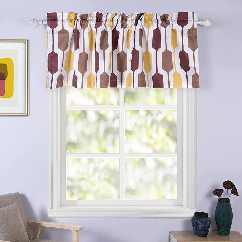 DriftAway Riley Geo Lined Window Curtain Valance