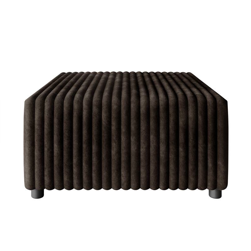 CraftPorch Luxurious Velvet Upholstered Ottoman - Brown