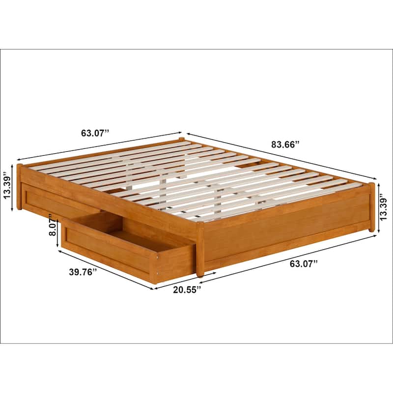 Barcelona Panel Platform Bed with Storage Drawers