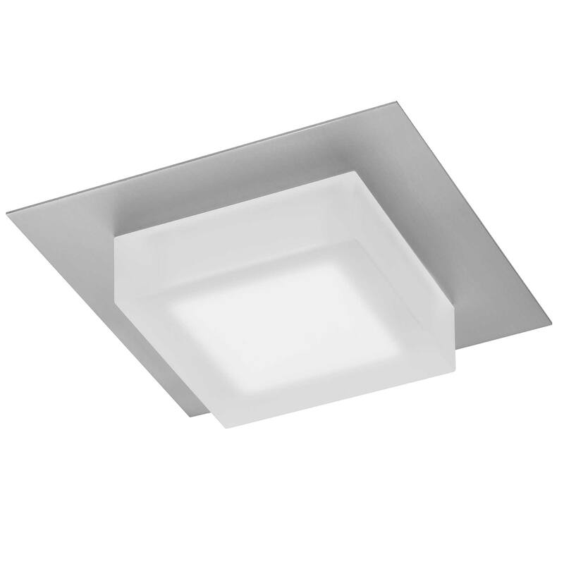8 Inch Square LED Flush Mount Light Etched Acrylic Shade Dimmable