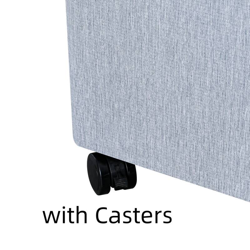 Adeco Square Storage Ottoman 17 inch Footstool