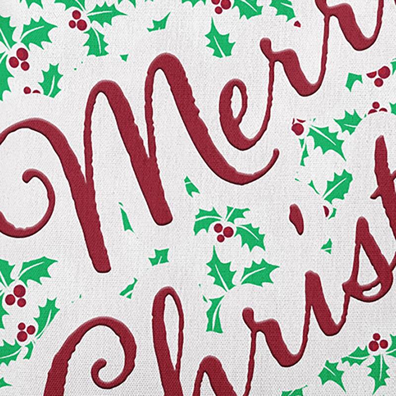 Merry Christmas with Holly Accent Pillow