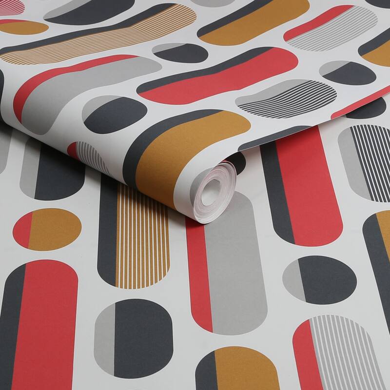 Envy Morse Red and Grey Removable Wallpaper