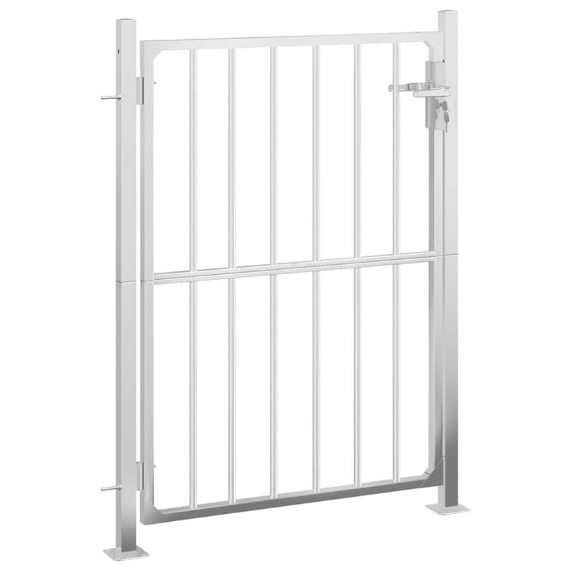vidaXL Garden Gate Locking Fence Entrance Barrier Patio Lawn Stainless Steel