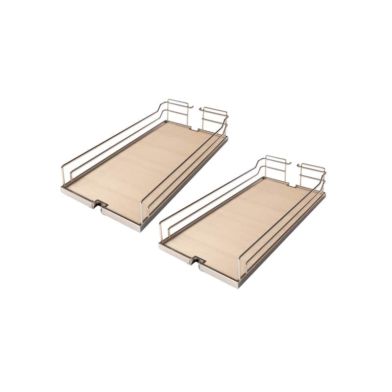 Kessebohmer Arena 5 Inch Wide Dispensa Trays for Cabinet Pull Out - Champagne / Maple