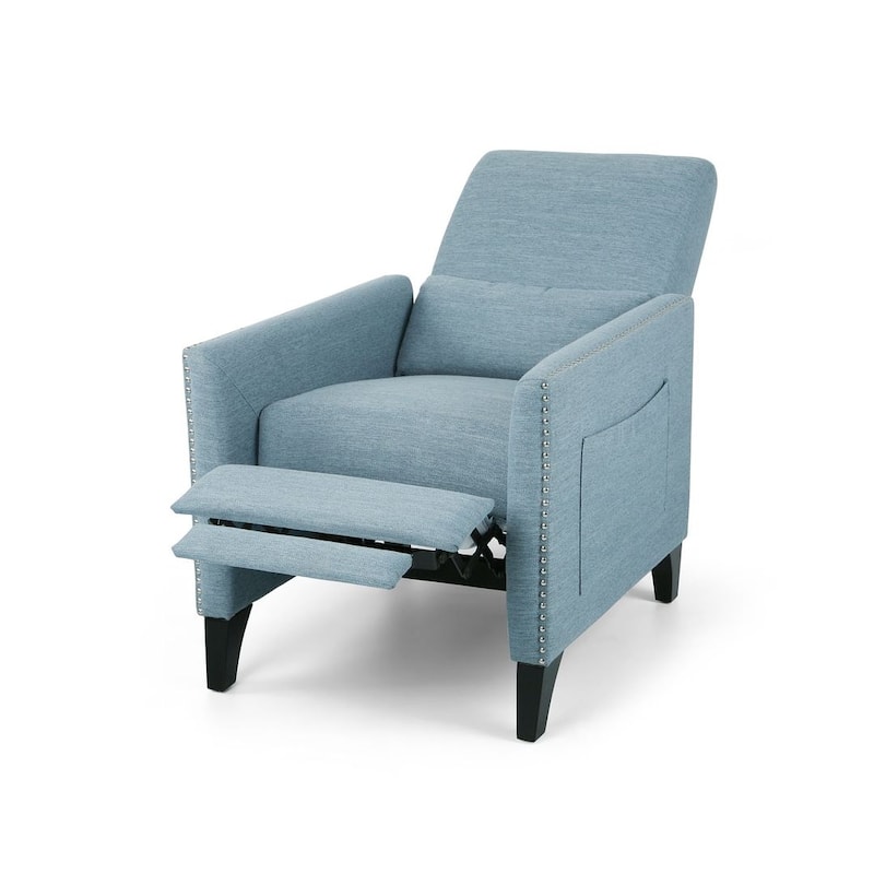 Contemporary Recliner Chair with Push Back Mechanism in Fabric by Christopher Knight Home