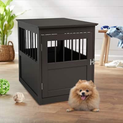 Slatted design dog cage