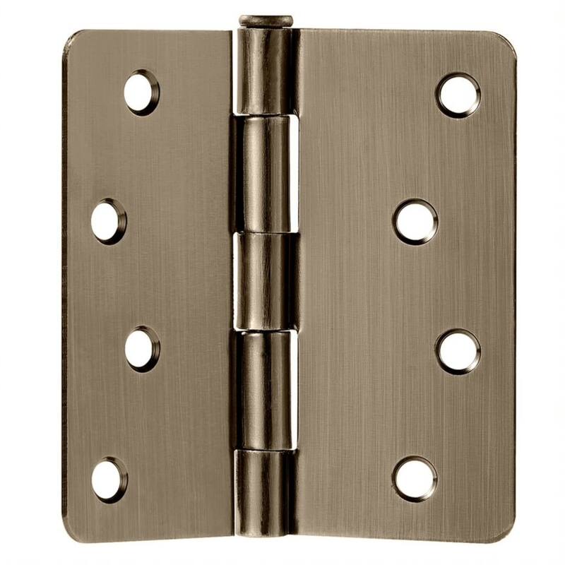 Design House 186080 4" x 4" Butt 1/4" Radius Corner Surface Mount Door - Antique Brass