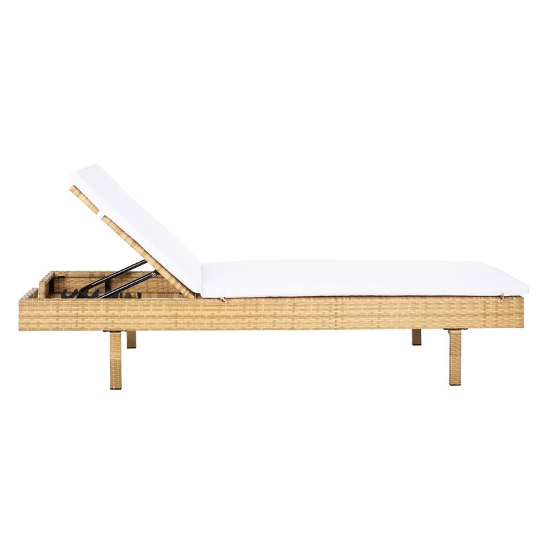 SAFAVIEH Outdoor Sanaa Sun Lounger with Cushion - 25Wx77Dx41H