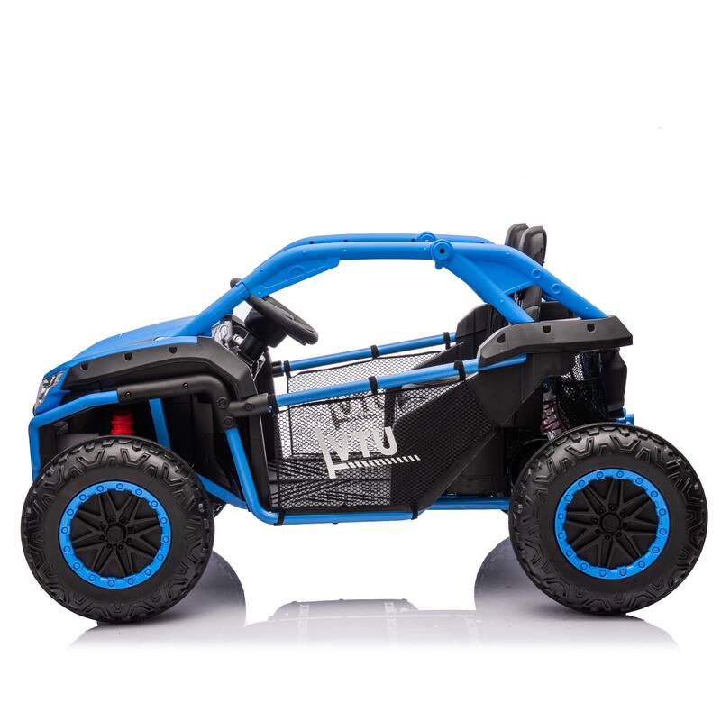 24V Two-seater Kids Ride w/Parents Control,20in seat width,400W Super high power,Horn,Rear storage space,For Kids aged 3+