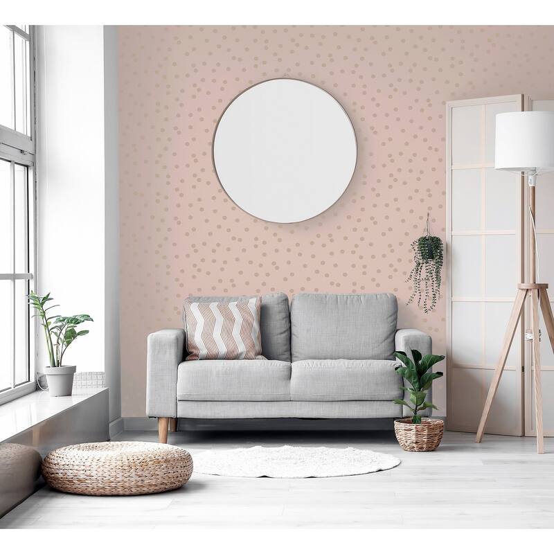 Arthouse Priscella Blush Polka Dot Wallpaper