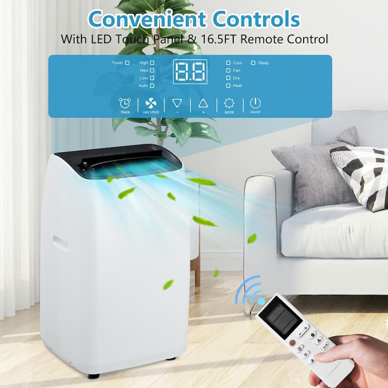 14000 Btus Portable Air Conditioner with Heating Mode - N/A