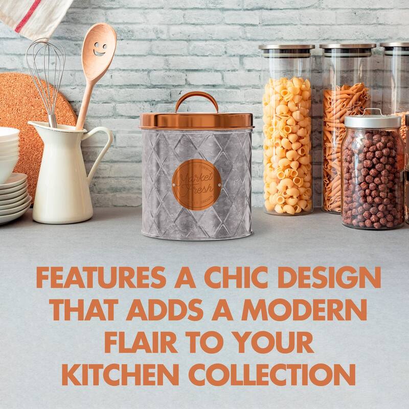 Amici Bristol Metal Canister Galvanized and Copper