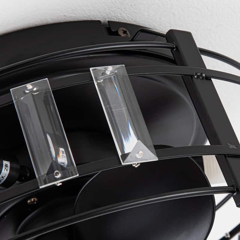 13" 3-Light 3-Blade Modern Crystal Ceiling Fan with Light