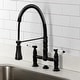 preview thumbnail 1 of 29, Kingston Brass Essex Double-Handle Wall-Mount Pre-Rinse Bridge Kitchen Faucet