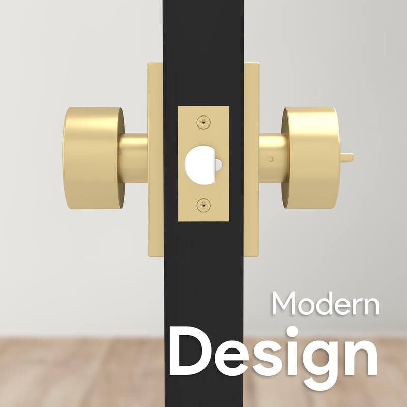Mega Handles LAURA Entry Round Knob for Left or Right-Handed Doors, Interior/Exterior Door Levers I Reversible Handing