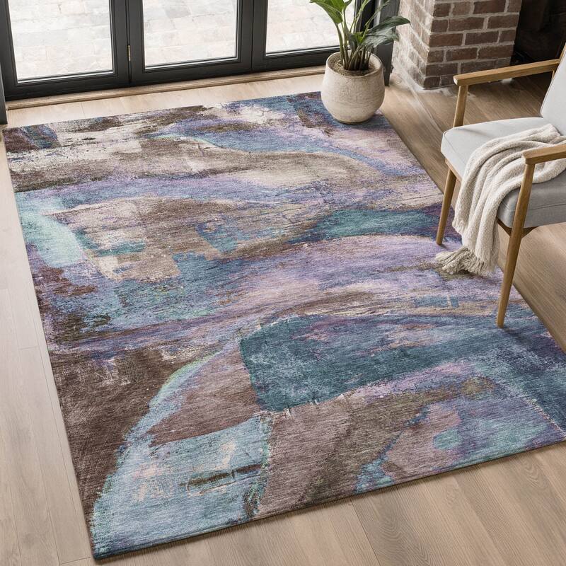 Premium Washable Super Soft Abstract Mayfield Rug - Mocha - 8' x 10'