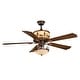 preview thumbnail 9 of 7, Yellowstone 56 in. Bronze Rustic Ceiling Fan, Reversible Rosewood-Dark Walnut Blades, LED Lighted Wildlife Motor Housing, Remote