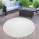 Variegated Waterproof Outdoor Rug for Patio - 5'3" Round - cream