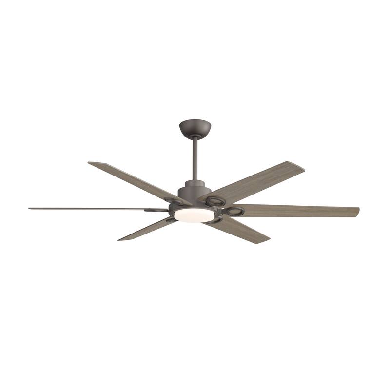 MLiAN 64 in 6 Playwood Blades Dc Motor Indoor Downrod Standard Ceiling Fan With Remote - 64''