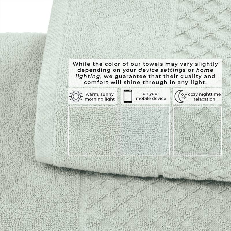Linery & Co. Cotton Diamond Waffle Texture Bath Towels