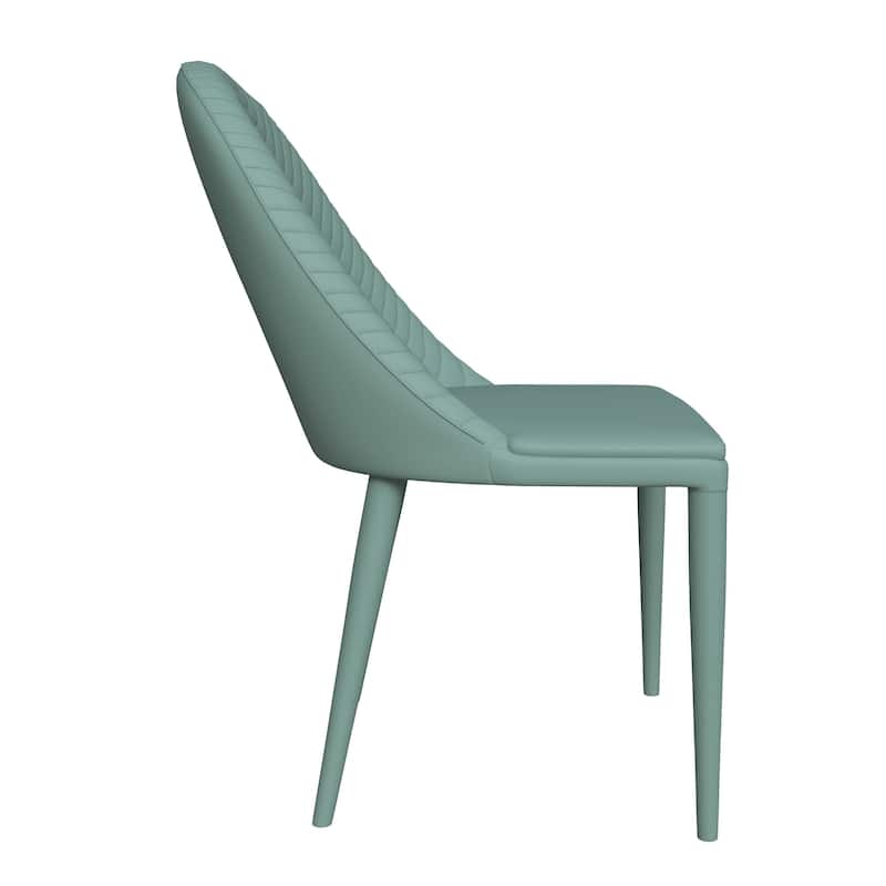Seville Dining Chair Upholstered in Leather with Iron Legs Set of 4