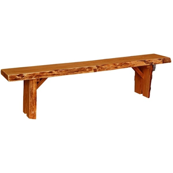slide 2 of 4, Live Edge Locust Wood 6' Wildwood Bench Cedar Stain