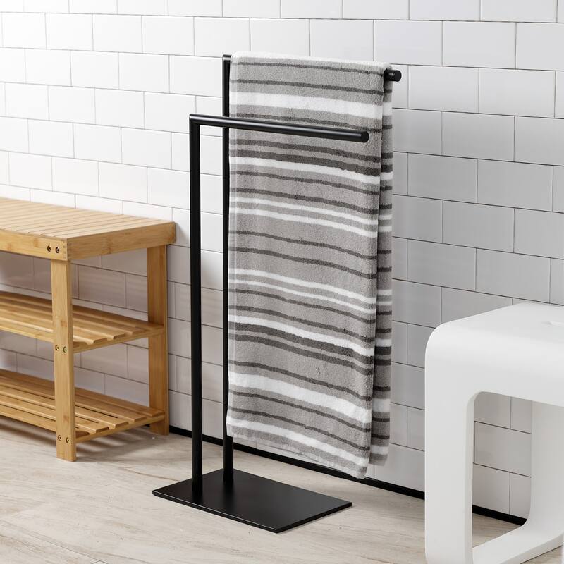 Edenscape Freestanding Dual Towel Rack in Polished Chrome