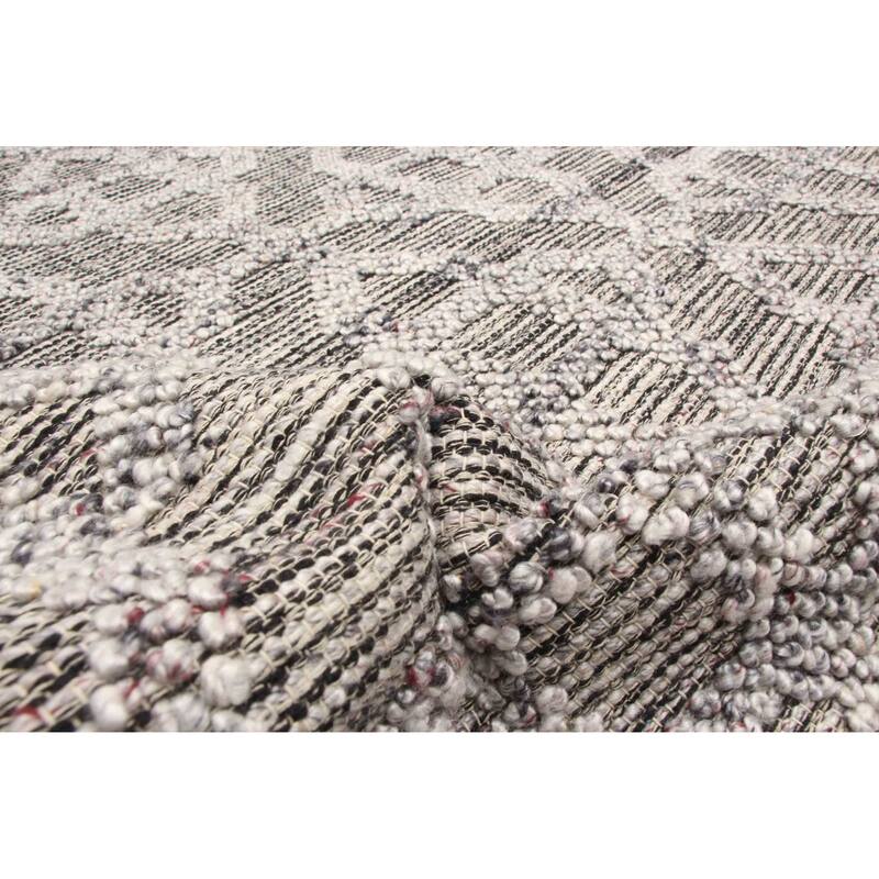 ECARPETGALLERY Braid weave Sienna Grey Wool Rug - 5'2 x 7'3