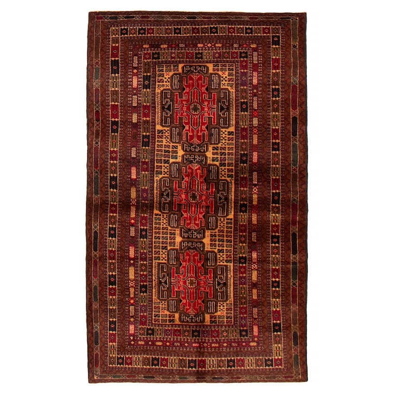 Teimani Brown Rug 3'8" x 6'5" - 3'8 x 6'5 - Brown - 3'8 x 6'5
