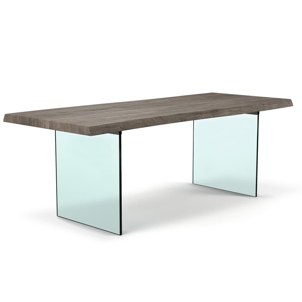 Urbia Brooks Solid Acacia Dining Table - Glass Base