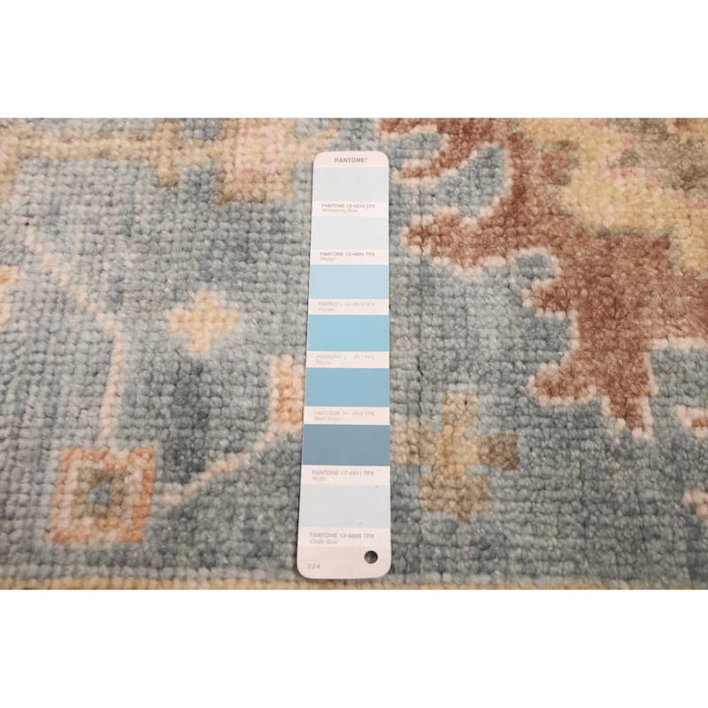 ECARPETGALLERY Hand-knotted Modern Oushak Light Denim Blue Wool Rug - 8'1 x 10'0