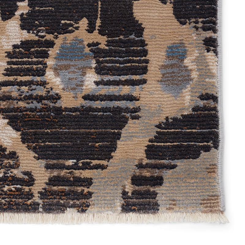 Nikki Chu Livio Ikat Black/ Tan Area Rug