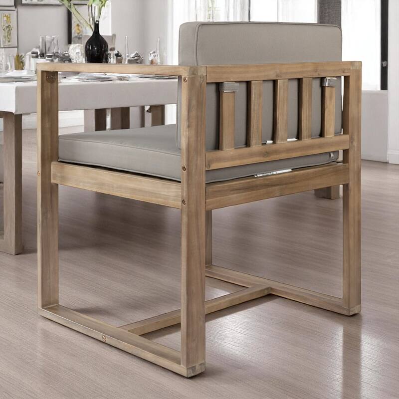 5-Piece Dining Table Set, Solid Acacia Wood Table with Iron Legs and 4 Matching Dining Chairs for Kitchen or Dining Room