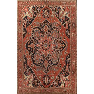 Antique Heriz Serapi Persian Area Rug Hand-knotted Wool Carpet - 10'0" x 13'4"