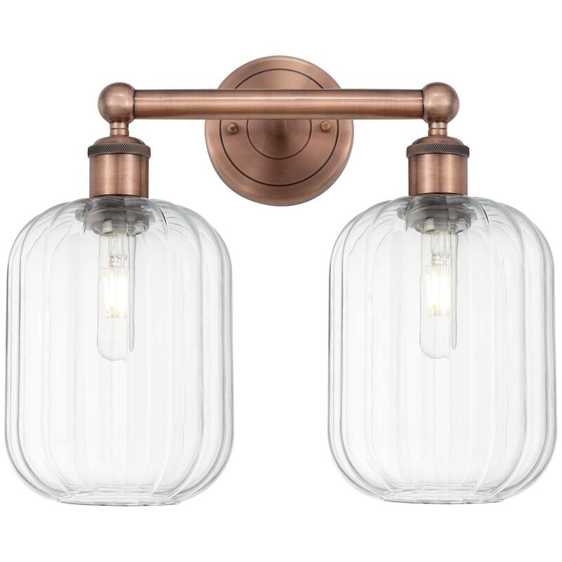 Innovations Lighting 616-2W-14-16 Preston Vanity Preston 2 Light 16" - Antique Copper / Clear