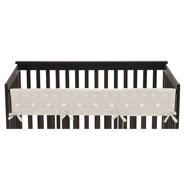 Boho Llama Boy Girl Long Crib Rail Guard Cover - Gender Neutral Beige Taupe Tan Bohemian Southwest Watercolor Mountain Farmhouse