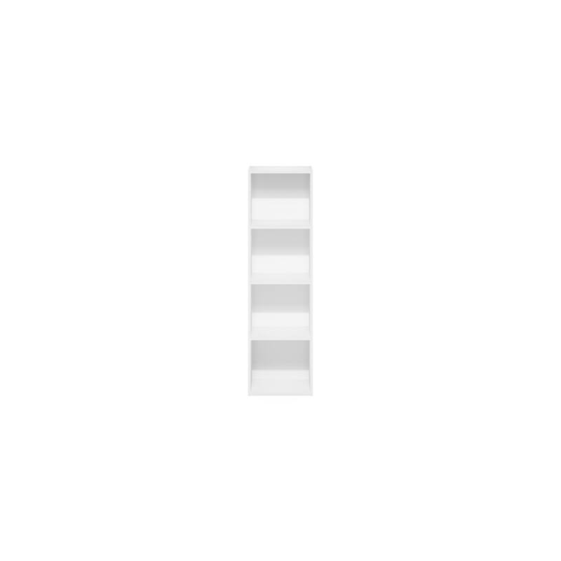 42 in. Tall White Wood 4-Shelf Bookcase