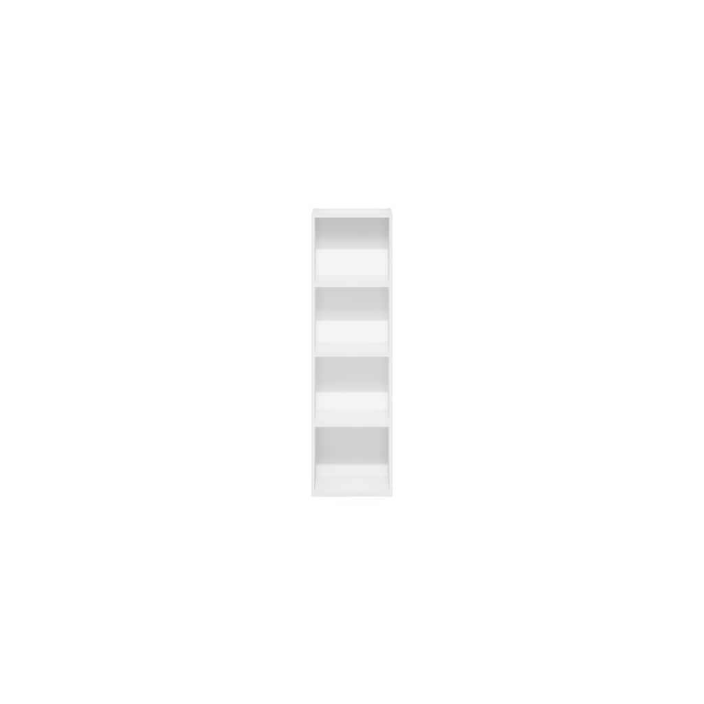 42 in. Tall White Wood 4-Shelf Bookcase