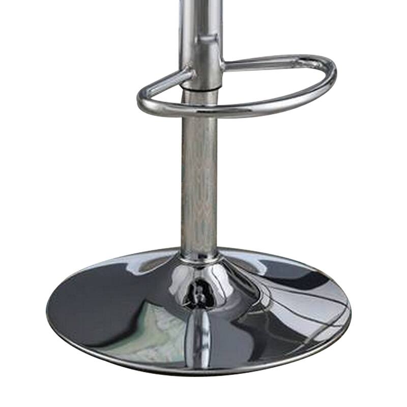 Adjustable Barstool with Round Seat and Stalk Support, Set of 2, White