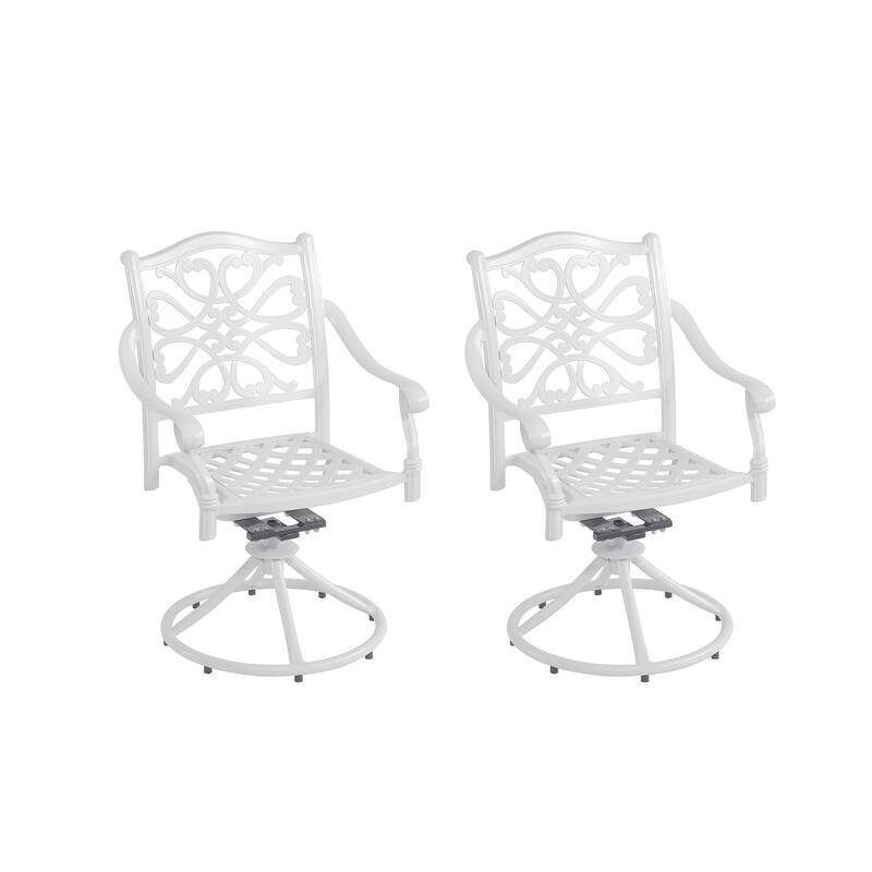Clihome Patio Aluminum Garden Dinning Swivel Chair (Set of 2)