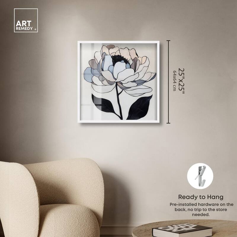 Gray Scale Flower II Shadowbox by Art Remedy
