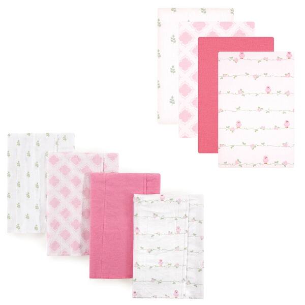 slide 1 of 1, Luvable Friends Infant Girl Cotton Flannel Burp Cloths and Receiving Blankets, 8-Piece, Bird, One Size - Bird - One Size One Size - Bird