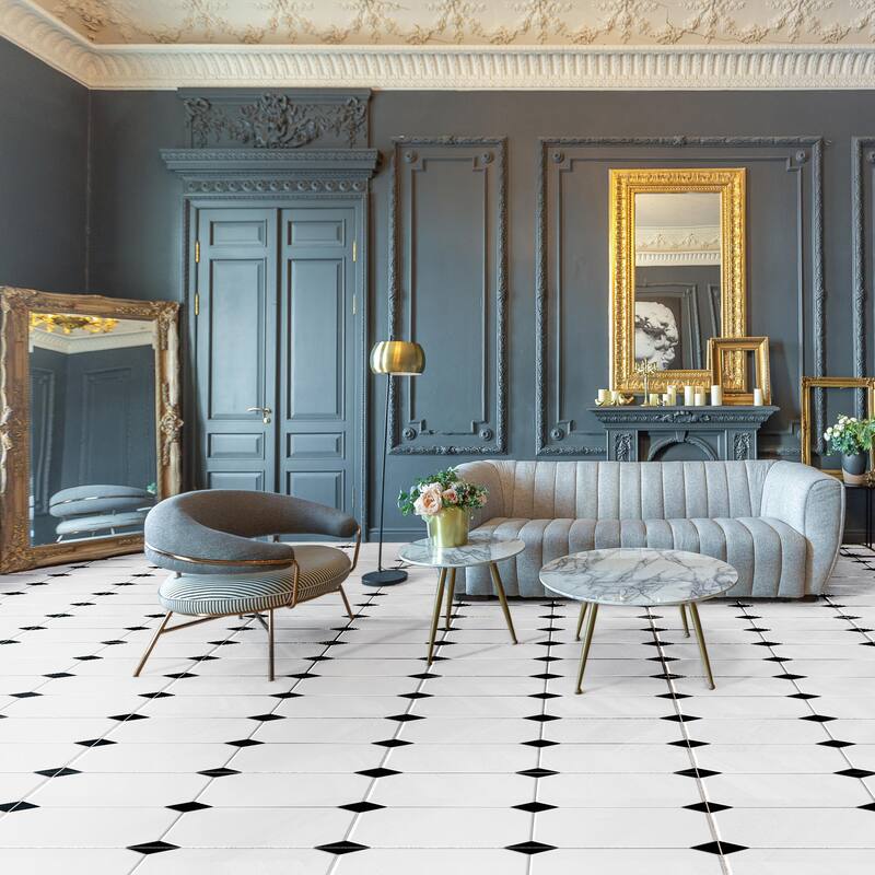 Merola Tile Betera Classique Blanco 22-3/4" x 22-3/4" Porcelain Floor and Wall Tile - Pallet (15 Tiles)